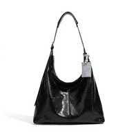 Sac Hobo Grande Capacité en Cuir PU Huilé pour Femme, Sac à Bandoulière Souple avec Sangle Réglable Style Vintage