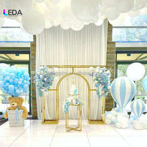 Panel de Fondo Arqueado 3D Blanco de Acero Inoxidable Dorado Personalizado para Bodas al por Mayor con Luz LED Ajustable y Duradera - Product Image 6