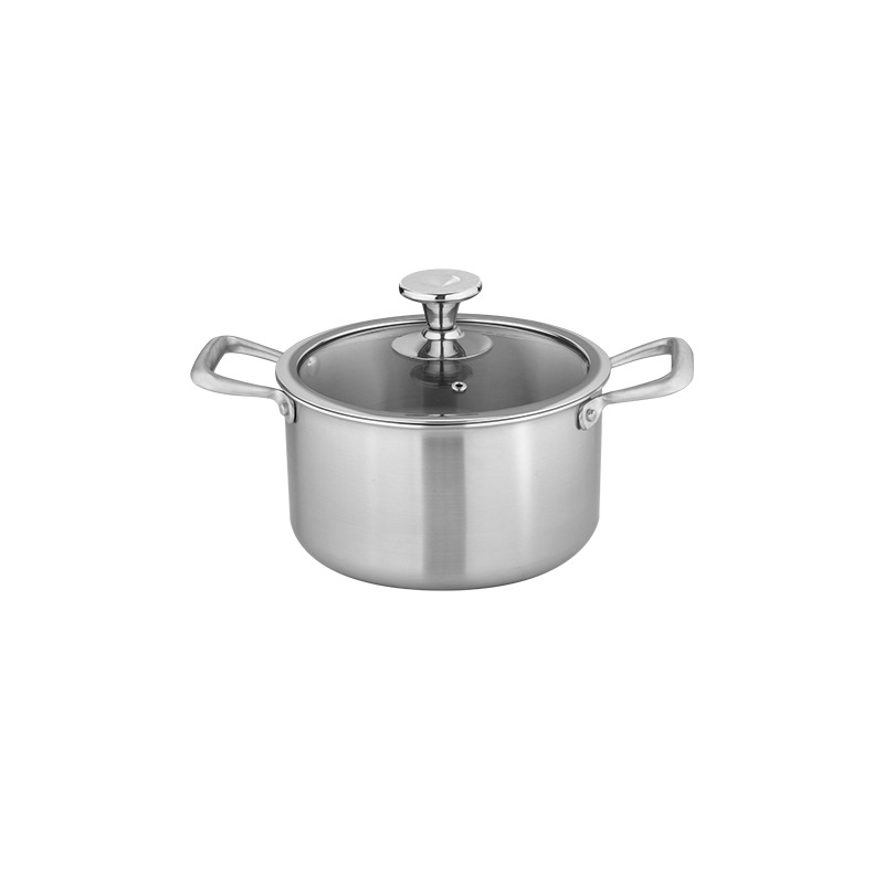 Pentola per zuppa in puro titanio grigio argento da 24 cm - puro titanio