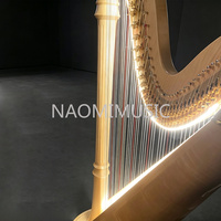 Harpe à pédales LED NAOMI 47 cordes, kit de remplacement complet G0-C7, chariot extensible pour orchestre, concert, scène