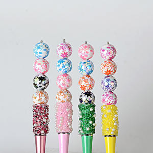 Perles en acrylique UV de 16 mm, colorées et imprimées de motifs floraux - Accessoire pour stylo à perler DIY, support de bijoux, chaîne de téléphone portable - Product Image 4