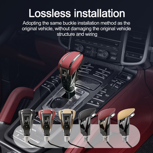 Navihua New Arrival Car <b>Gear</b> <b>Knob</b> Leather <b>Gear</b> Lever Handle for Porsche Cayenne 2014-2017 Fiber Interior Car Accessories - Product Image 4