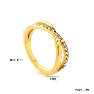 Anillos Apilables de Acero Inoxidable con Baño de Oro de 18K al por Mayor, Anillos Apilables de Acero Inoxidable Personalizados OEM para Mujer, Resistentes al Deslustre y al Agua - Product Image 5