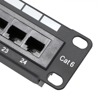 Accessoires réseau VCOM, panneau de brassage de câbles LAN 1U 12 24 ports Cat6 Cat6E 19 pouces avec connecteur RJ45 femelle
