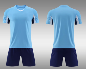 Ensemble de maillot de football bleu marine pour homme, manches courtes, respirant, rayé, uniforme d'équipe, coupe athlétique, toutes saisons - Product Image 3
