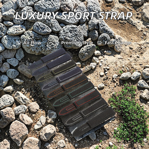 Bracelet de montre sport de luxe en tissu toile respirant et imperméable, hybride acier inoxydable, à dégagement rapide, 20 mm - Product Image 2