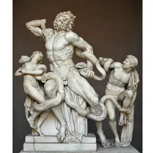 Custom Famous Ancient Greek Hand Carved Marble Laocoon And His Sons Big Statue For Sale