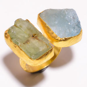 แหวนชุบทองเงินสเตอริง925 kyanite สีเขียวธรรมชาติแหวนชุบทองอัญมณีควอตซ์รูปกุหลาบเครื่องประดับเงินทำมือ - Product Image 5