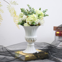Nuevo Jarrón de Mesa Moderno de Hierro Hecho a Mano de Alta Calidad para Bodas, Hoteles, en Blanco/Dorado/Gris, Tamaños S/M/L