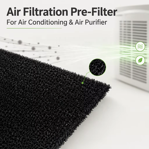 Tapis filtrant rond en éponge de charbon actif, <span class=keywords><strong>mousse</strong></span> de <span class=keywords><strong>polyuréthane</strong></span> imprégnée de carbone pour filtre à air, purificateur d'air, taille personnalisée, OEM - Product Image 1