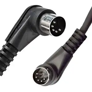 Custom 1m 2m 3m Shield Right Angle Male To Male 5 Pin Din Connector Midi Cable