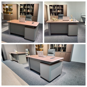 Scrivania Direzionale Moderna in Legno di Livello E0, Scrivania a L di Lusso per Ufficio, Tavolo <span class=keywords><strong>da</strong></span> Lavoro Direzionale, Mobili per Ufficio - Product Image 6