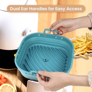 Bandeja para hornear de silicona cuadrada personalizada de 8,5 pulgadas, molde para hornear pan de silicona reutilizable Premium seguro para el horno, moldes para freidora de aire, revestimientos para ollas - Product Image 2