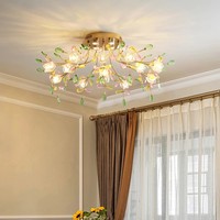 Lustre créatif à motifs fluides, design floral, or, luxe, plafonnier en cristal pour salon, mariage