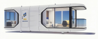Maison-capsule écologique de luxe pour l'extérieur, préfabriquée, type Apple Cabin, conteneur extensible en acier et panneaux sandwich, conçue pour les hôtels