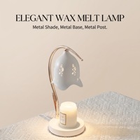 Lampe de table en métal moderne, écologique et créative, chauffe-cire électrique pour bougies d'aromathérapie, à intensité variable, forme cloche blanche