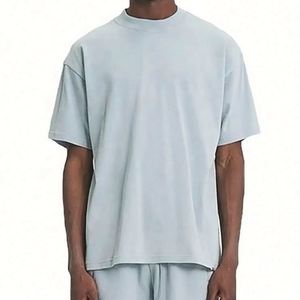Custom Men's Fashion Oversized Knitted Letter Pattern Heavyweight T-<b>Shirt</b> High Quality 100% Cotton Streetwear - Product Image 3
