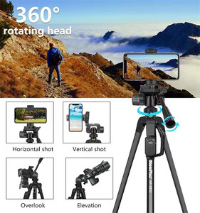 Neepho 8830 150cm trépied professionnel pour appareil photo reflex numérique <span class=keywords><strong>Micro</strong></span> trépied en aluminium pour appareil photo reflex numérique unique pour appareil photo - Product Image 6