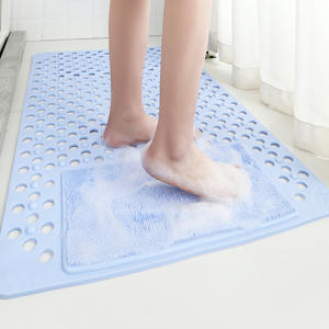 Alfombrilla de Baño Cuadrada Antideslizante con Orificios de Drenaje y Ventosas Antideslizantes para Hoteles, Hogares y Duchas, Tapete de Masaje para Pies - Product Image 5