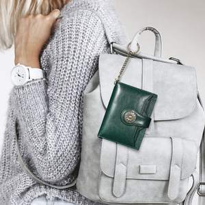 Prix de gros d'usine mignon portefeuille femmes personnalisé en cuir vert <span class=keywords><strong>Ridge</strong></span> portefeuille pour les femmes - Product Image 6