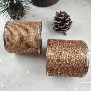 2.5 นิ้วGlitterแบบมีสายขอบสุทธิตาข่ายคริสต์มาสริบบิ้นสําหรับตกแต่งวันหยุดDIYหัตถกรรมศิลปะ - Product Image 3