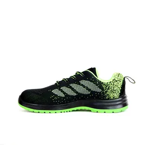 Light Breathable comfortable flyknitting anti-slip anti puncture work safety shoes casual men safety footwear