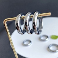 Bagues en pierre térahertz à l'éclat métallique de 16-22 mm, en silicium polycristallin de haute pureté, pour hommes et femmes