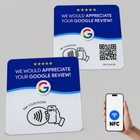 Support NFC personnalisé pour avis Google, plaque d'affichage en acrylique avec code QR pour réseaux sociaux, carte de contact de bureau pour restaurants et commerces