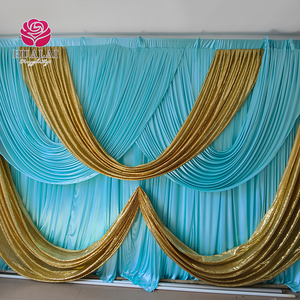 8ft 10ft tùy chỉnh vàng và trắng Fushia hồng bé màu xanh tùy chỉnh sang trọng nhà thờ sân khấu <span class=keywords><strong>Backdrop</strong></span> thiết kế cho Đảng và đám cưới - Product Image 3