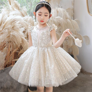 Nouvelle robe de princesse pour filles, petite fille, anniversaire, piano, performance, robe moelleuse pour enfants - Product Image 3