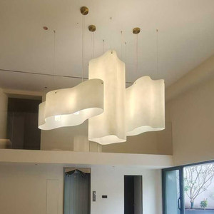 Lustre linéaire en <span class=keywords><strong>papier</strong></span> Wabi-Sabi de style Mid-Century, suspension design rétro <span class=keywords><strong>japonais</strong></span>, cadre en fer LED, installation facile pour - Product Image 1