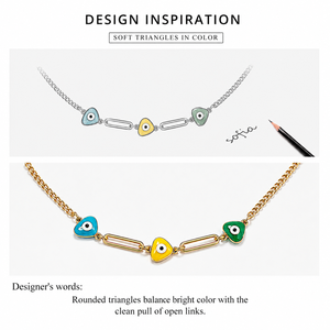 Collier Triangle Eye en Acier Inoxydable Plaqué Or 18K sous Vide, Variantes Couleurs Or et Argent - Product Image 3