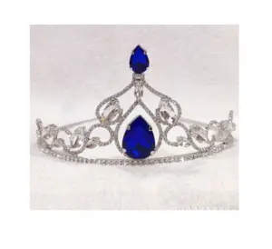 Alta Qualidade para a Menina Acessórios Nupcial Do Cabelo Strass Brilhante Tiara e Coroa Nupcial do Exportador indiano