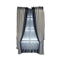 Cortinas de Lujo Azul Grisáceo de Estilo Chino Moderno con Alto Nivel de Sombreado para Sala de Estar, Estudio, Balcón, Ventanas y Decoraciones de Boda