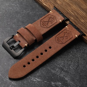 حزام ساعة من جلد الغزال بديل عتيق من جلد الغزال الأصلي حزام حزام لساعة أبل - Product Image 6