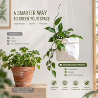 Pot suspendu en papier kraft lavable, léger, pour plantes d'intérieur, bagages et sacs