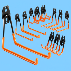 Heavy Duty Steel Garage Wall <b>Hooks</b> Anti Slip Coated Utility Rails for Ladders Bikes Garden <b>Tools</b> - Product Image 1