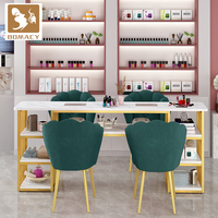 Table de manucure sur mesure élégante - MDF et plateau en marbre avec aspirateur intégré, mobilier de salon de couleur personnalisée