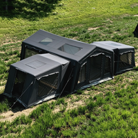 Grande tente de camping gonflable de luxe à double couche pour quatre saisons, en tissu Oxford, pour une utilisation portable et imperméable en extérieur