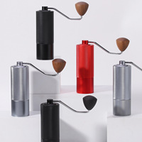 Moulin à café manuel avec tasse magnétique intégrée pour presse française, design réglable, portable, en métal