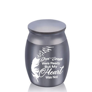 Petites urnes commémoratives pour animaux de compagnie, Mini urnes de crémation humaine avec plumes gravées-vos ailes étaient prêtes mais mon cœur ne l'est pas- - Product Image 5