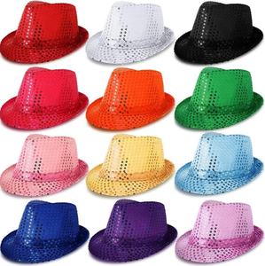Topi Jazz Payet Natal Retro Disko Menari Topi Barat Mardi Gras Cosplay <span class=keywords><strong>Prom</strong></span> Kostum Pesta Aksesori untuk Pria Wanita - Product Image 4
