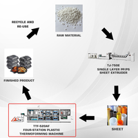 Nouvelle machine de formage automatique de boîtes à lunch en plastique PP/PS/BOPS de qualité alimentaire, petite taille, avec moteur servo, certification CE/ISO