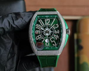 Montre mécanique automatique de luxe haut de gamme, de qualité supérieure, sportive et professionnelle, ovale, en caoutchouc, lumineuse, avec calendrier et entièrement sertie de pierres. - Product Image 2