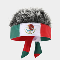 Bandeau de football américain personnalisé de haute qualité avec logo, perruque synthétique, perruque de cheveux avec drapeau canadien pour événements sportifs