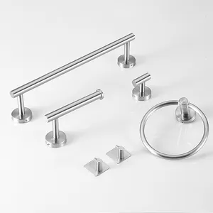 Customized Wall Mounted Towel Bar Hook Toilet Paper Holder Towel Ring Hardware Rack Stainless Steel Bathroom Accessories Set