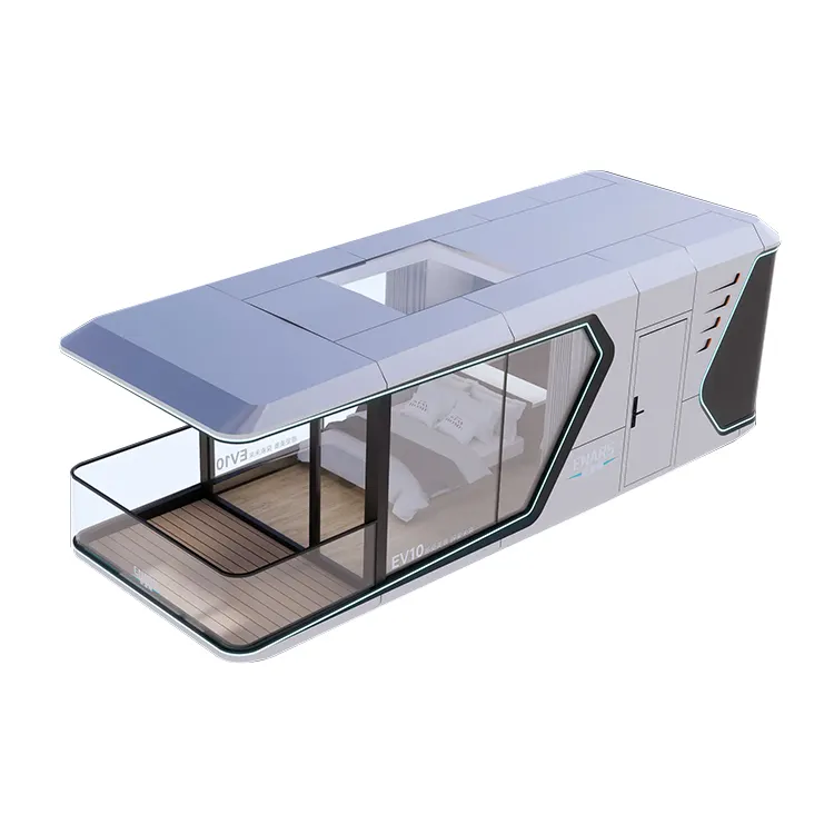 Luxe Park Bos Toeristisch Gebied 40ft Prefab Containerhuis Goedkoopste Capsule Cabine Huis Met Transparant Glas