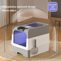 Nouveau Style vert entièrement fermé grand tiroir en plastique Type bac à litière pour chat avec fonction et accessoires autonettoyants