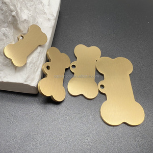 Verschiedene Größen Unbehandelte Messing Knochen form Hund ID Tag Blank Collar Tags zum Stempeln Laser gravur - Product Image 6