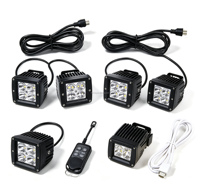 Projecteurs LED RGB 6000K Blanc 3 Pouces 18W avec DRL Halo à Effet de Chasing et Contrôle par Application, Éclairage de Travail Tout-Terrain pour 4x4, Jeep, Camionnette